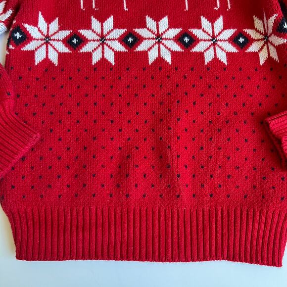 Janie and Jack Reindeer Fair Isle Sweater Red Girls 8 - Picture 5 of 9